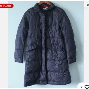 Uniqlo x Ines DeLa Fressange Black Down Puffer Parker Long Zip&Button Up Coat,XS